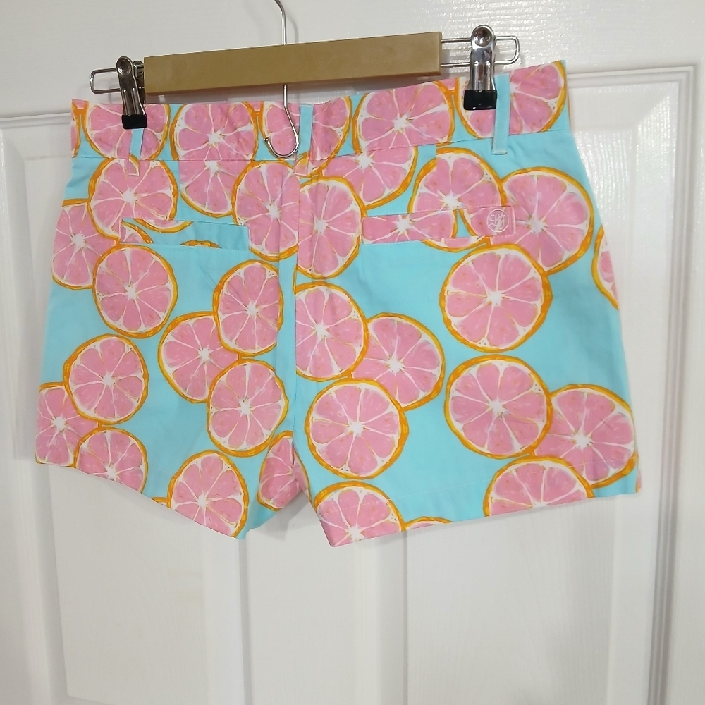 Lauren James Main Squeeze Citrus Print Poplin Shorts Resortwear Beach Vacation - Picture 4 of 7